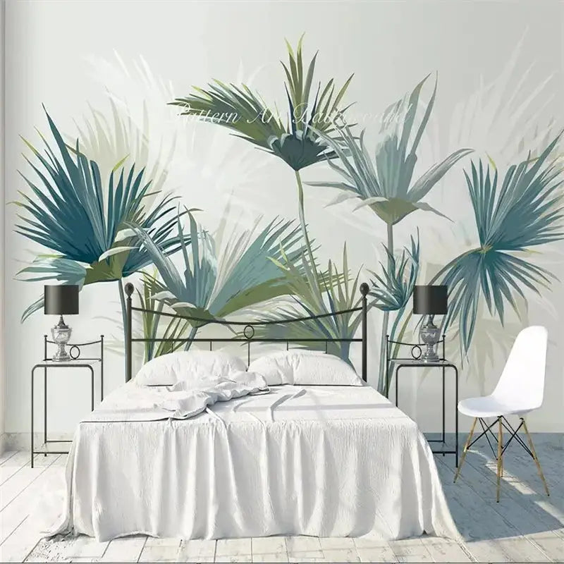 papel pintado hojas de palmera