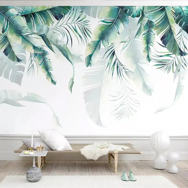 interiorismo papel pintado palmera