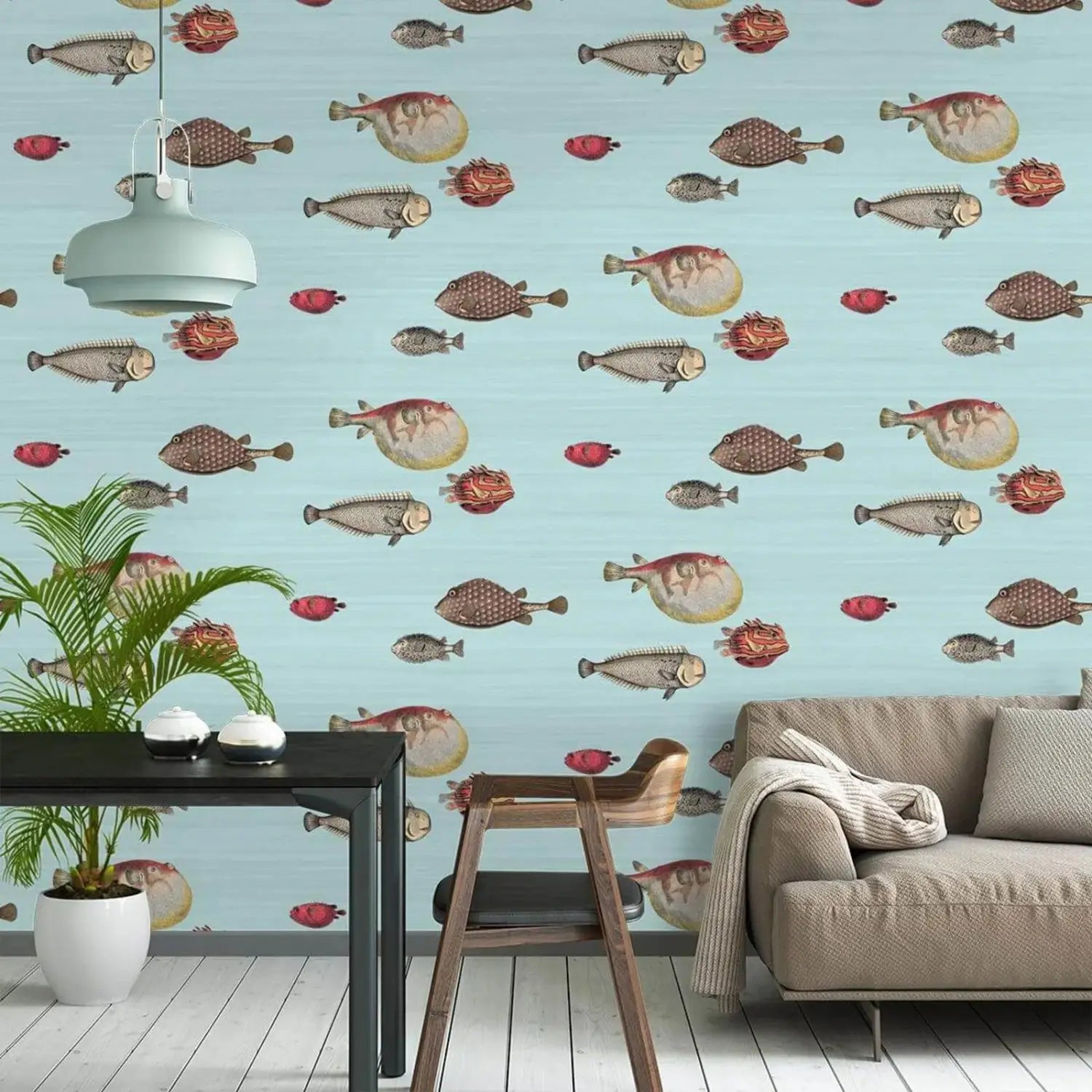 papel pintado peces