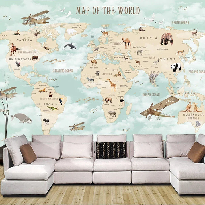 Papel Pared Mapa Mundi