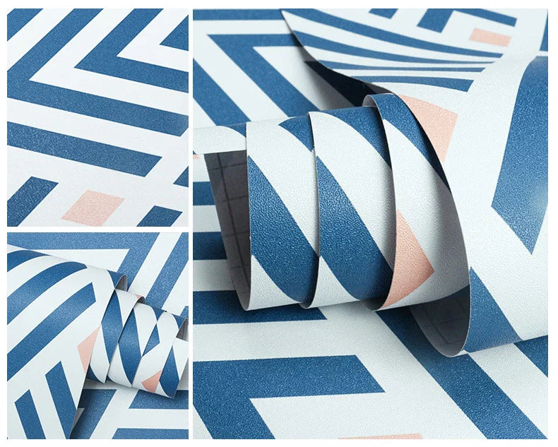 Papel Pintado Azul Geometrico