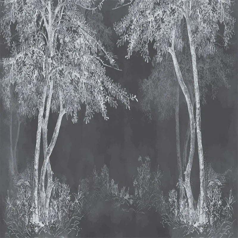 Papel Pintado Bosque Gris