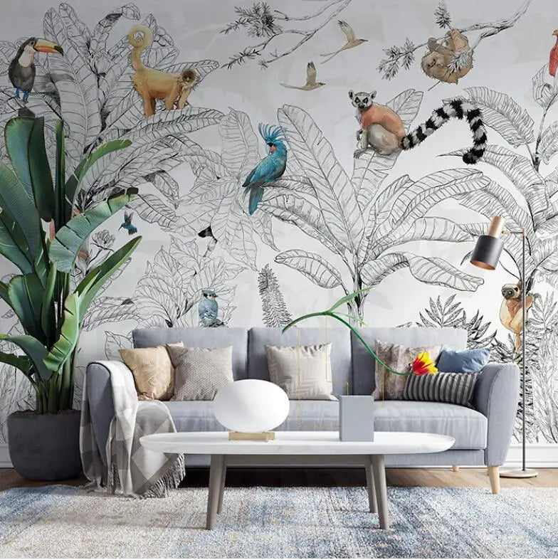 Papel Pintado Con Plantas Tropical