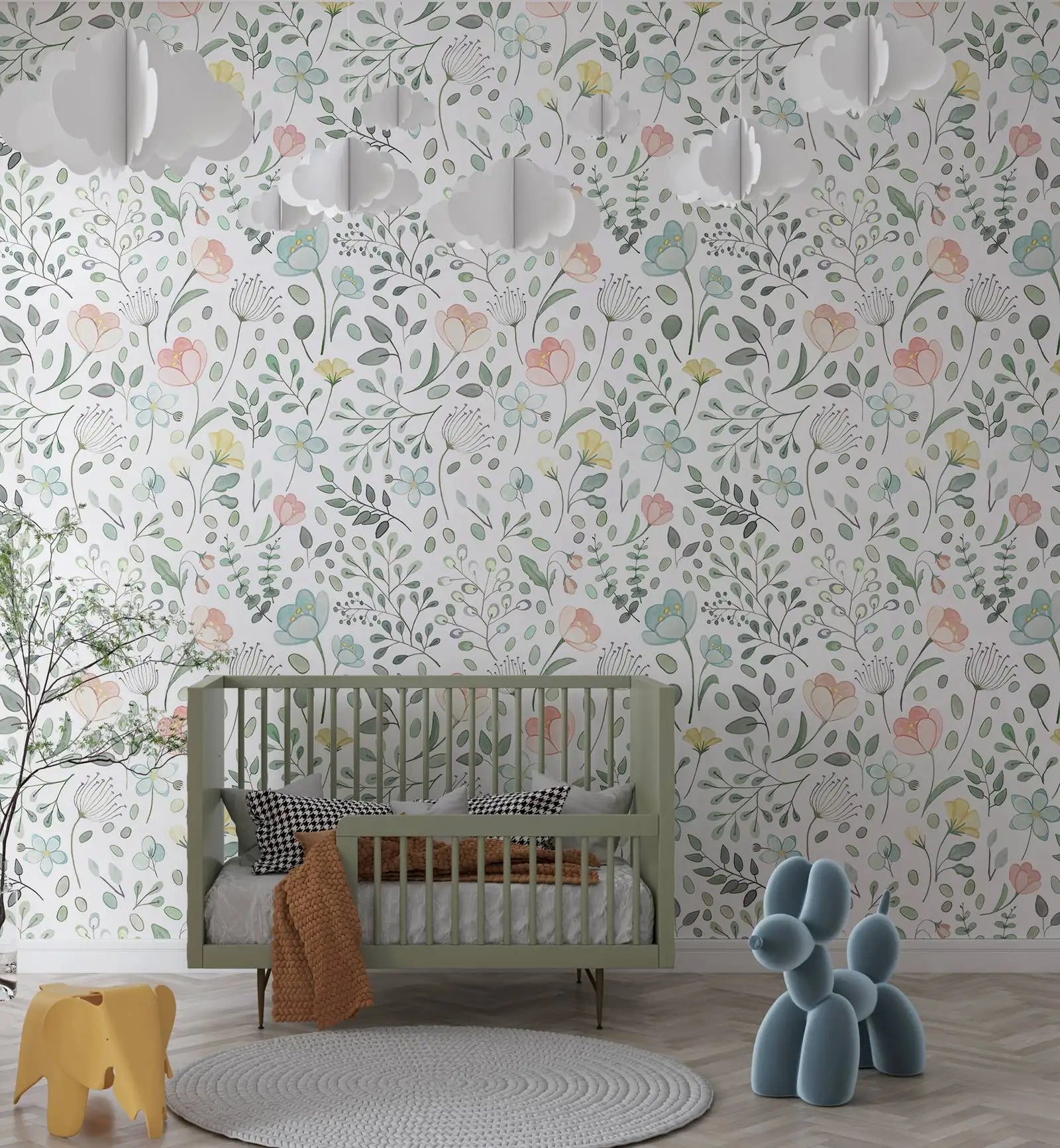 Papel Pintado Infantil Flores