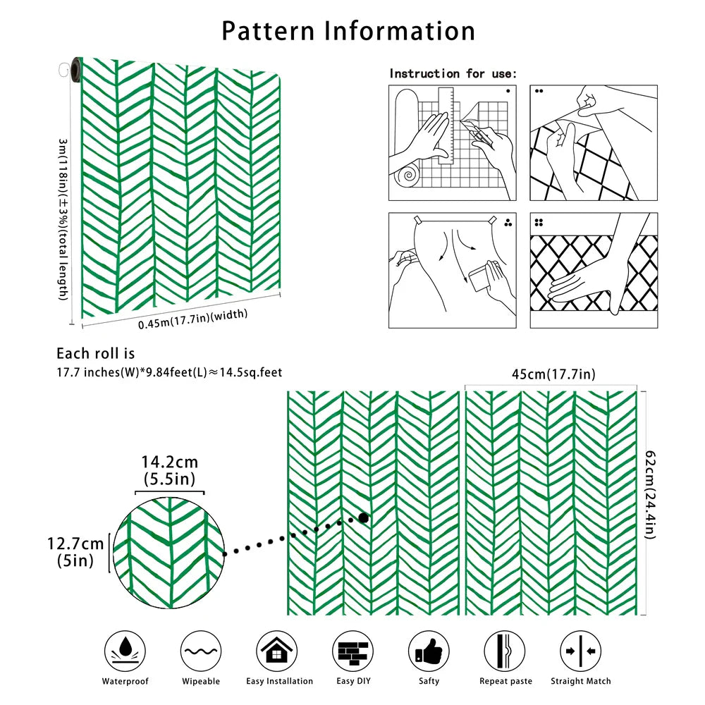 Papel Pintado Rayas Verdes